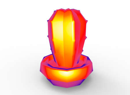 3d illustration of cactus. white background isolated. icon for game web.の写真素材