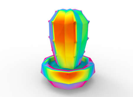 3d illustration of cactus. white background isolated. icon for game web.の写真素材