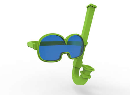 3d illustration of diving mask glasses. white background isolated. icon for game web.の写真素材
