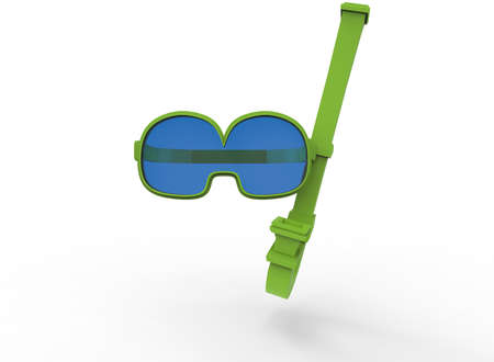 3d illustration of diving mask glasses. white background isolated. icon for game web.の写真素材