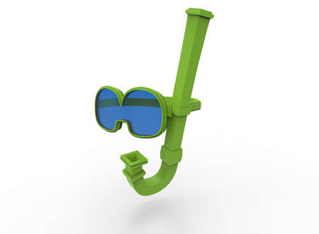 3d illustration of diving mask glasses. white background isolated. icon for game web.の写真素材