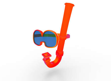 3d illustration of diving mask glasses. white background isolated. icon for game web.の写真素材