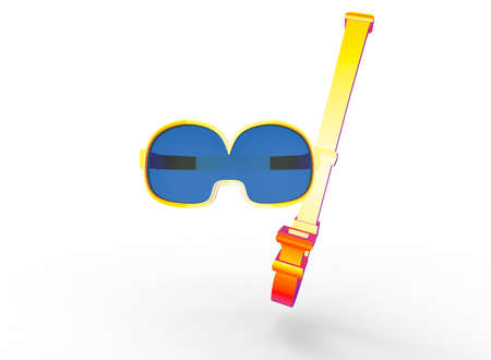 3d illustration of diving mask glasses. white background isolated. icon for game web.の写真素材