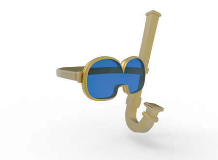 3d illustration of diving mask glasses. white background isolated. icon for game web.の写真素材