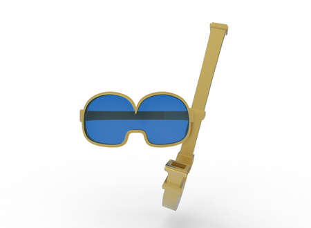 3d illustration of diving mask glasses. white background isolated. icon for game web.の写真素材