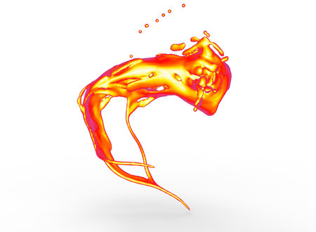 3d illustration of abstract splash. white background isolated. icon for game web.
