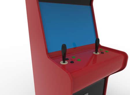 3d illustration of retro vintage game machine. white background isolated. icon for game web.の写真素材