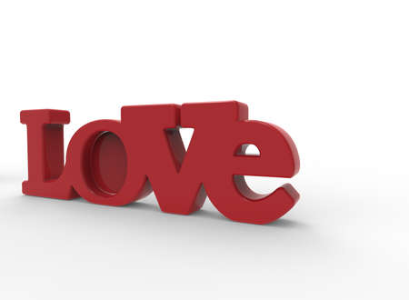 3d illustration of love sign text. white background isolated. icon for game web.の写真素材