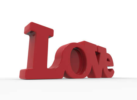 3d illustration of love sign text. white background isolated. icon for game web.の写真素材