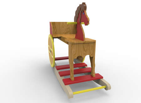 3d illustration of toy horse. white background isolated. icon for game web.の写真素材