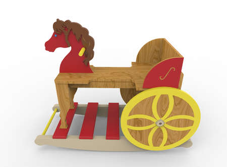 3d illustration of toy horse. white background isolated. icon for game web.の写真素材