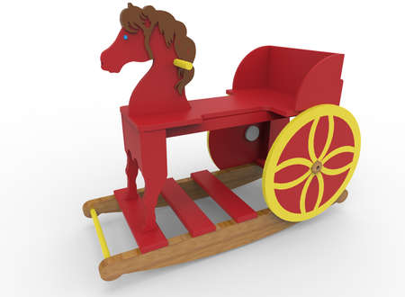 3d illustration of toy horse. white background isolated. icon for game web.の写真素材
