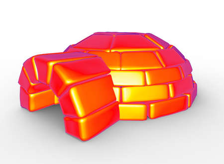 3d illustration of igloo. white background isolated. icon for game web.の写真素材