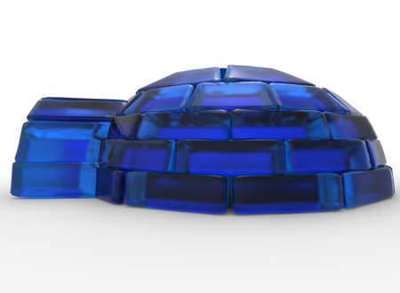 3d illustration of igloo. white background isolated. icon for game web.の写真素材