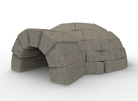 3d illustration of igloo. white background isolated. icon for game web.