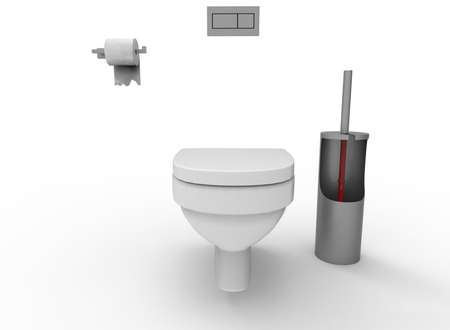 3d illustration of toilet. white background isolated. icon for game web.の写真素材