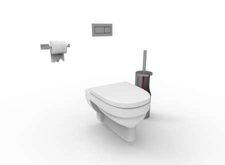 3d illustration of toilet. white background isolated. icon for game web.の写真素材