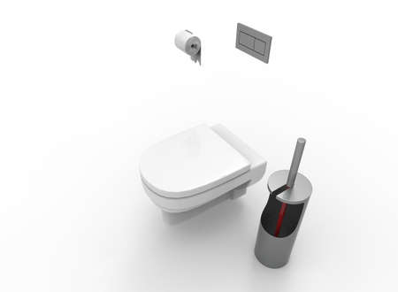 3d illustration of toilet. white background isolated. icon for game web.の写真素材
