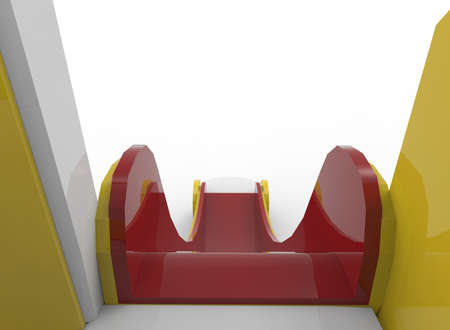 3d illustration of children's slide castle . white background isolated. icon for game web.の写真素材
