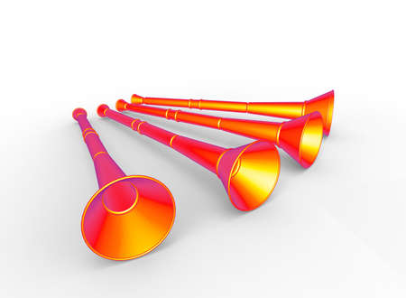 3d illustration of vuvuzela. white background isolated. icon for game web.の写真素材