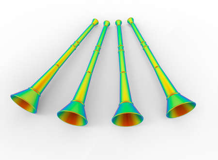 3d illustration of vuvuzela. white background isolated. icon for game web.の写真素材