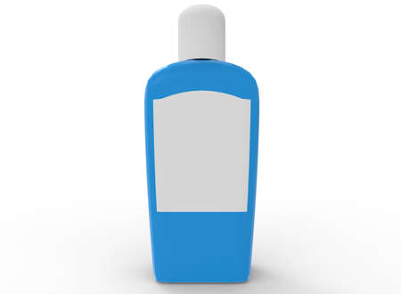 3d illustration of colorful shampoo bottle. white background isolated. icon for game web.の写真素材