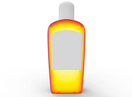 3d illustration of colorful shampoo bottle. white background isolated. icon for game web.の写真素材