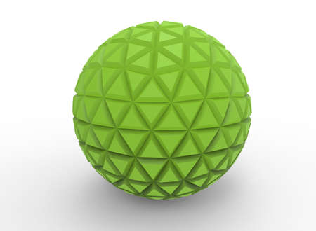 3d illustration of abstract geometry ball. white background isolated. icon for game web.の写真素材