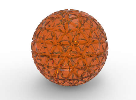 3d illustration of abstract geometry ball. white background isolated. icon for game web.の写真素材