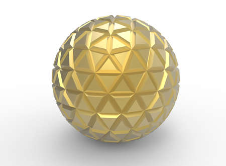 3d illustration of abstract geometry ball. white background isolated. icon for game web.の写真素材