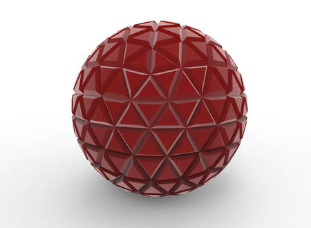 3d illustration of abstract geometry ball. white background isolated. icon for game web.の写真素材