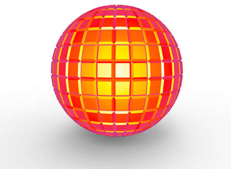 3d illustration of abstract geometry ball. white background isolated. icon for game web.の写真素材