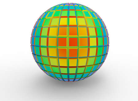 3d illustration of abstract geometry ball. white background isolated. icon for game web.の写真素材