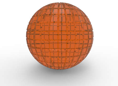 3d illustration of abstract geometry ball. white background isolated. icon for game web.の写真素材