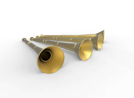 3d illustration of vuvuzela. white background isolated. icon for game web.の写真素材