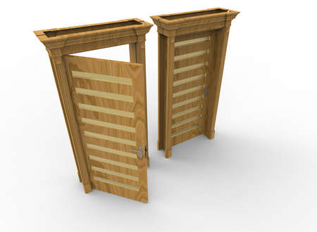 3d illustration of door. white background isolated. icon for game web.の写真素材