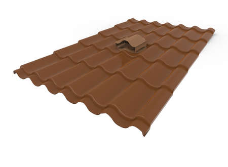 3d illustration of roof. white background isolated. icon for game web.の写真素材