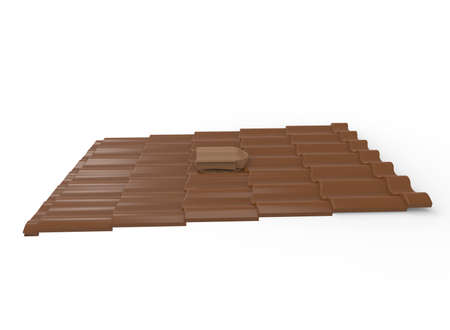 3d illustration of roof. white background isolated. icon for game web.の写真素材