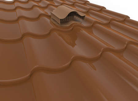 3d illustration of roof. white background isolated. icon for game web.の写真素材