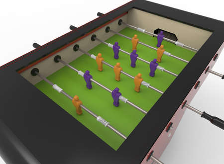 3d illustration of table soccer. white background isolated. icon for game web.の写真素材