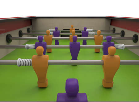 3d illustration of table soccer. white background isolated. icon for game web.の写真素材