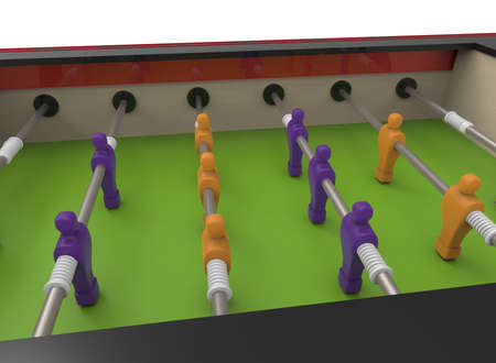 3d illustration of table soccer. white background isolated. icon for game web.の写真素材