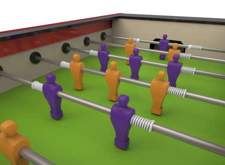 3d illustration of table soccer. white background isolated. icon for game web.の写真素材