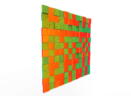 3d illustration of square tiles background. white background isolated. icon for game web.の写真素材