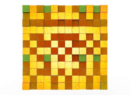 3d illustration of square tiles background. white background isolated. icon for game web.の写真素材