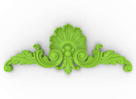 3d illustration of carved decor. white background isolated. icon for game web.の写真素材
