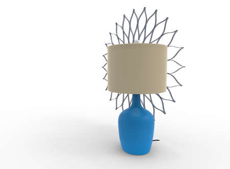 3d illustration of mirror with lamp. white background isolated. icon for game web.の写真素材