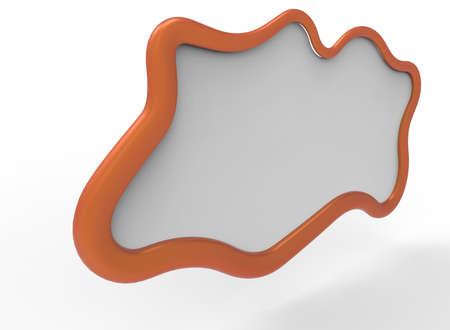 3d illustration of ornament frame. white background isolated. icon for game web.の写真素材