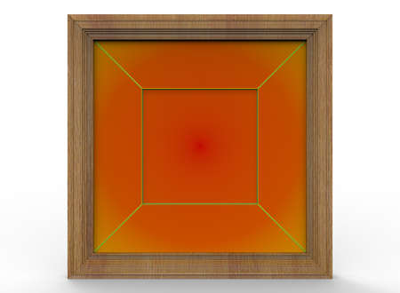 3d illustration of wooden frame. white background isolated. icon for game web.の写真素材
