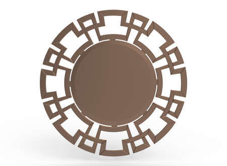 3d illustration of ornament frame. white background isolated. icon for game web.の写真素材